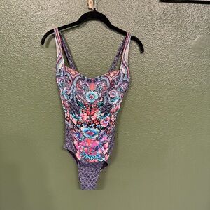 Gorgeous Johnny Was Size Small Floral One Piece Swimsuit
